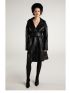 Classic modern trench coat oversized leather jacket